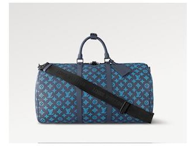 Louis Vuitton LV Keepall 50 monogramma blu - vista 3
