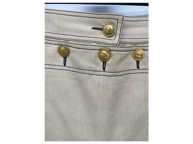 CHANEL Hose T.fr 36 Baumwolle Beige - Ansicht 3