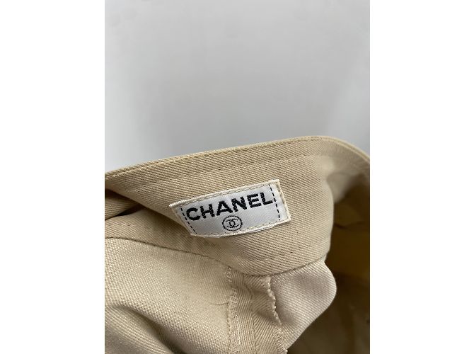 CHANEL Hose T.fr 36 Baumwolle Beige - Ansicht 6