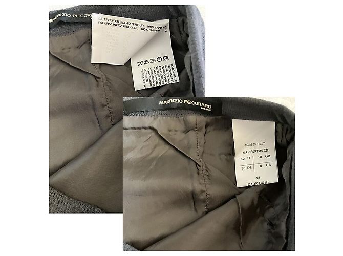 Autre Marque Gonna midi in lana grigia Grigio - vista 3