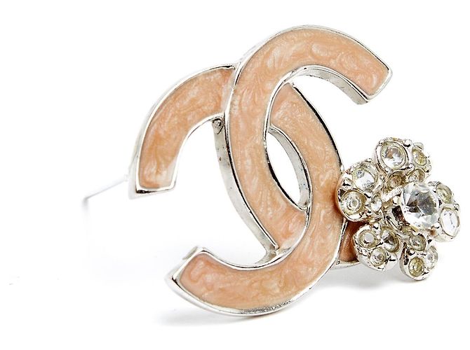 Spilla Chanel Logo CC Argentata Argento - vista 2