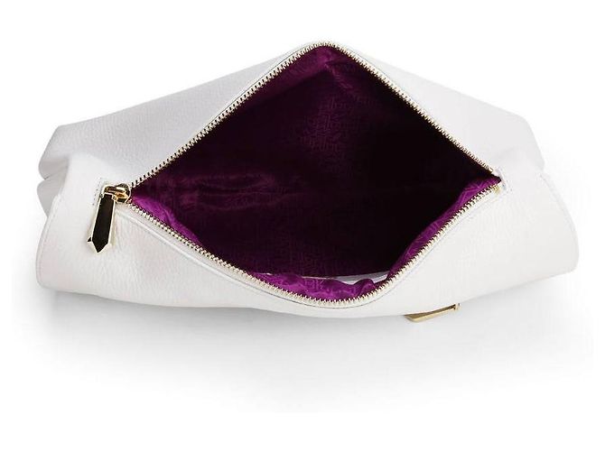 Pochette in pelle a righe metallizzate Nomad di Matthew Williamson Bianco - vista 3