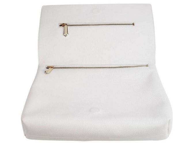 Pochette in pelle a righe metallizzate Nomad di Matthew Williamson Bianco - vista 4