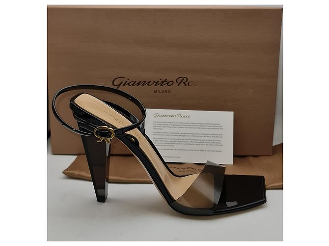 Sandali Gianvito Rossi in vernice nera Nero - vista 6