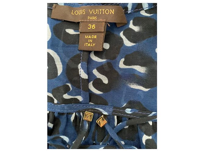Tunica Louis Vuitton in cotone blu multicolore - vista 4