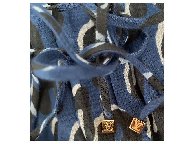Tunica Louis Vuitton in cotone blu multicolore - vista 5