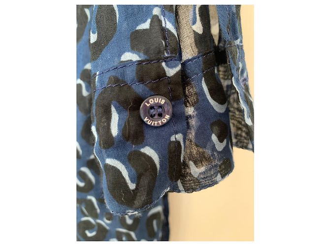 Tunica Louis Vuitton in cotone blu multicolore - vista 6