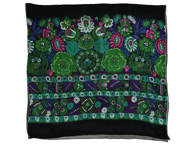 Roberto Cavalli Sciarpa Stampa Floreale Nera e Multicolor - vue 2