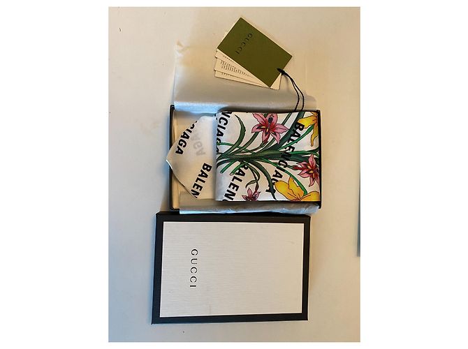 Gucci x Balenciaga Flora Twilly Seide Blumen Weiß Mehrfarben - Ansicht 6