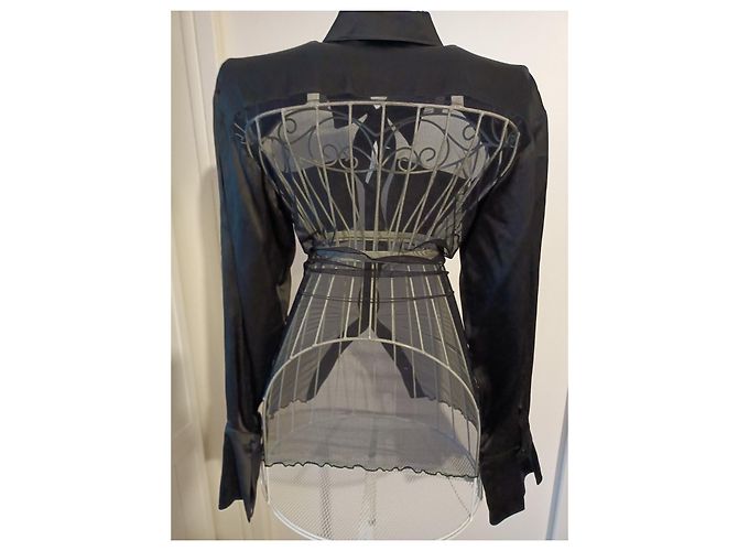 Autre Marque Laurences Elfenbeinbluse Schwarz - Ansicht 2