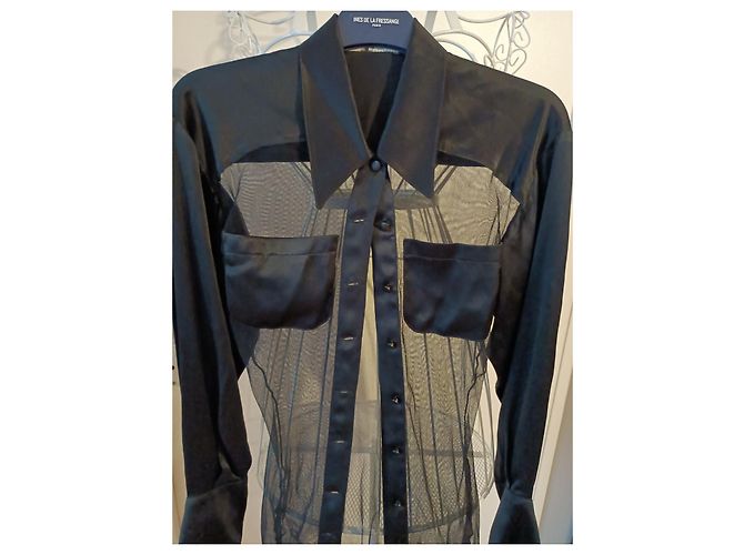 Autre Marque Laurences Elfenbeinbluse Schwarz - Ansicht 3