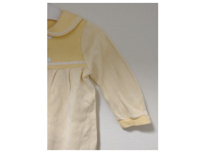 Overol Baby Dior de algodón con cuello marinero a rayas amarillo Blanco Crudo - vista 2