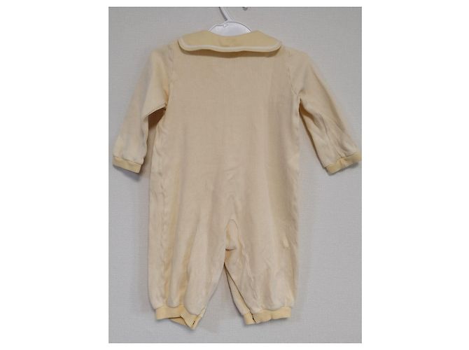 Overol Baby Dior de algodón con cuello marinero a rayas amarillo Blanco Crudo - vista 3