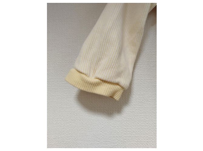 Overol Baby Dior de algodón con cuello marinero a rayas amarillo Blanco Crudo - vista 5