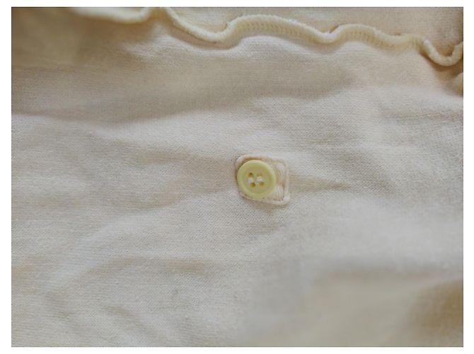 Overol Baby Dior de algodón con cuello marinero a rayas amarillo Blanco Crudo - vista 7