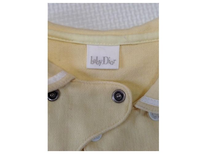 Overol Baby Dior de algodón con cuello marinero a rayas amarillo Blanco Crudo - vista 8