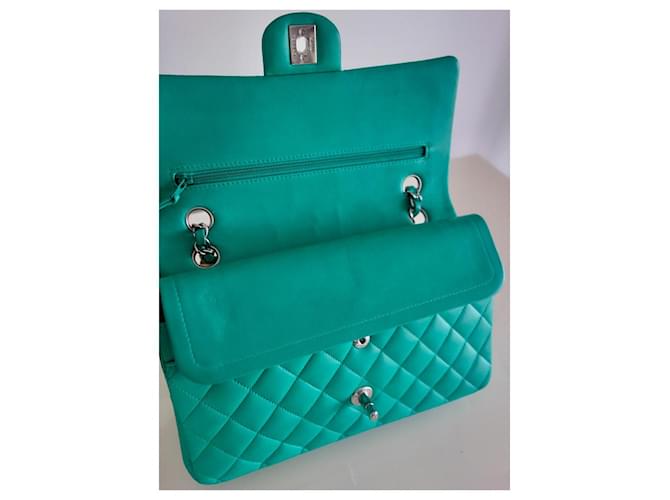 Borsa Chanel classica verde - vista 11