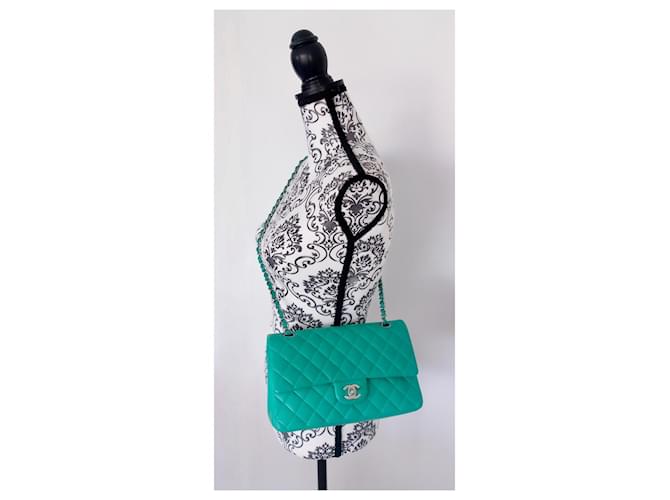 Borsa Chanel classica verde - vista 8