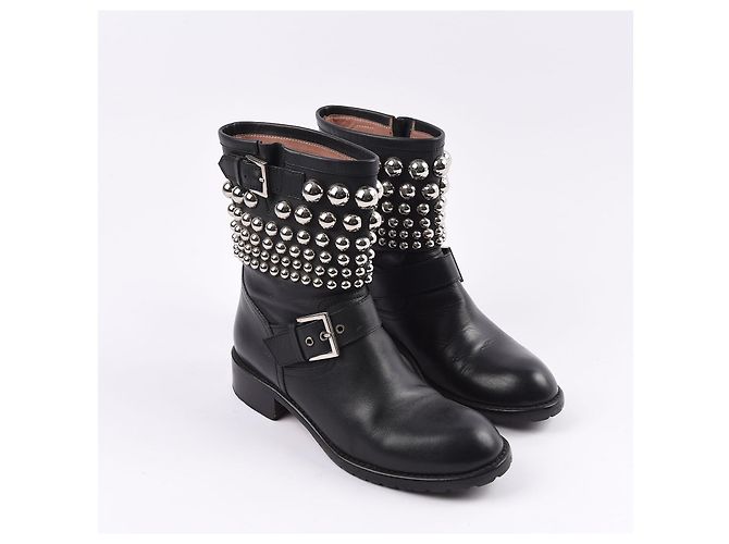 ROSSO VALENTINO GARAVANI Stivaletti EU 38 Leather Nero - vista 2