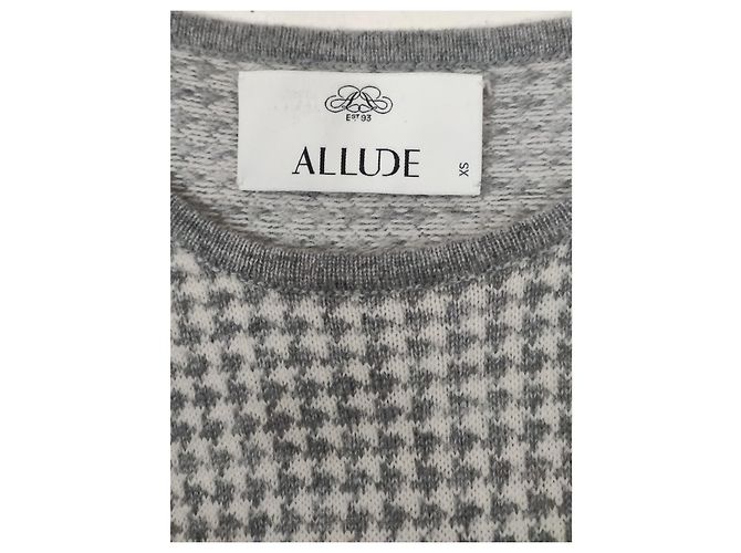 Suéter Allude Houndstooth de Caxemira Cinza - vista 4
