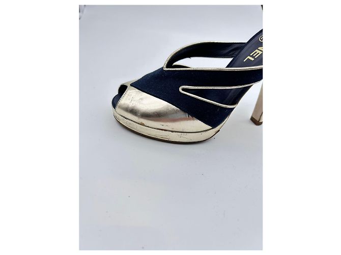 Timeless CHANEL Tacchi EU 39 Tessuto Blu navy - vista 4