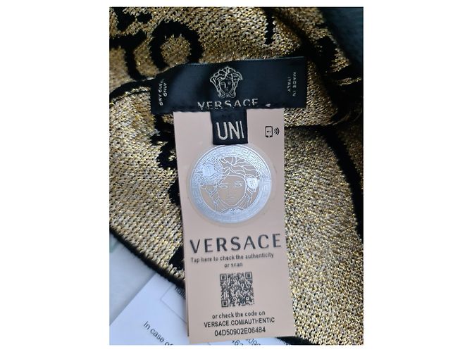 Versace GV Signature Pattern Gorro - Unisex (hombres / MUJER) Negro - vista 4