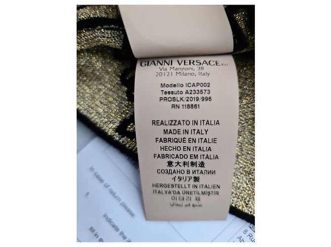 Versace GV Signature Pattern Gorro - Unisex (hombres / MUJER) Negro - vista 5