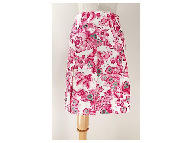 Falda Burberry de lino con flores Multicolor - vista 3