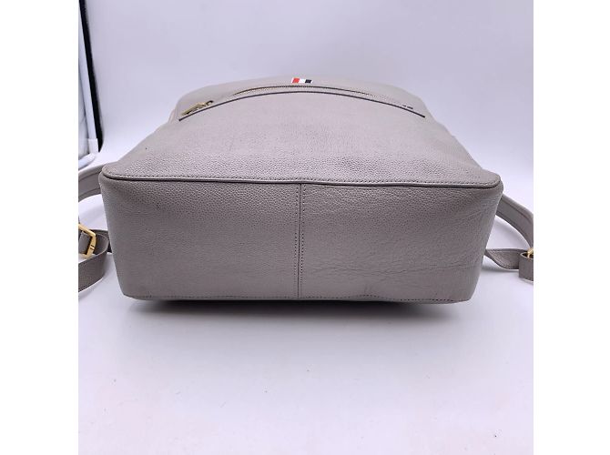 Thom Browne Grey Pebble Grain Leather Classic Backpack Bag - view 12