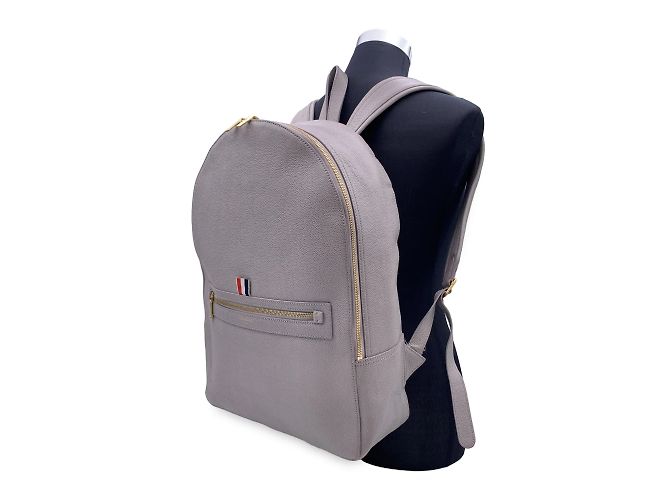 Thom Browne Grey Pebble Grain Leather Classic Backpack Bag - view 2