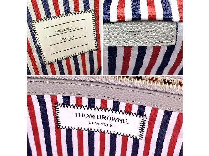 Thom Browne Grey Pebble Grain Leather Classic Backpack Bag - view 5