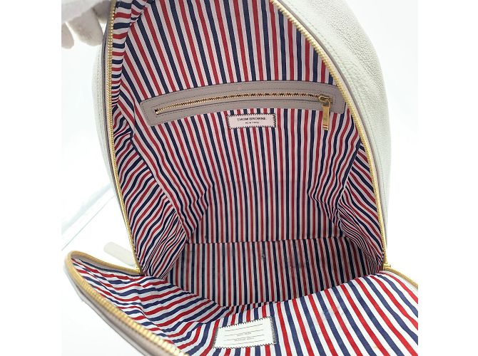 Thom Browne Grey Pebble Grain Leather Classic Backpack Bag - view 6