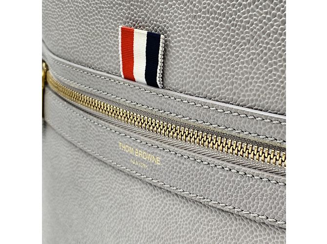 Thom Browne Grey Pebble Grain Leather Classic Backpack Bag - view 8