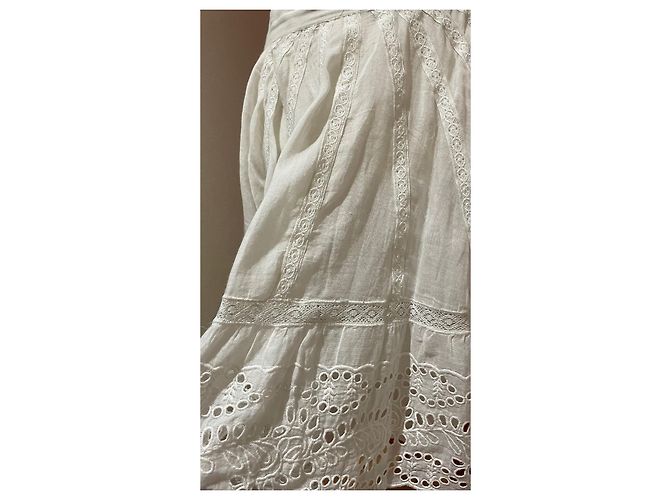 Ba&Sh White Cotton Embroidered Skirt - view 6