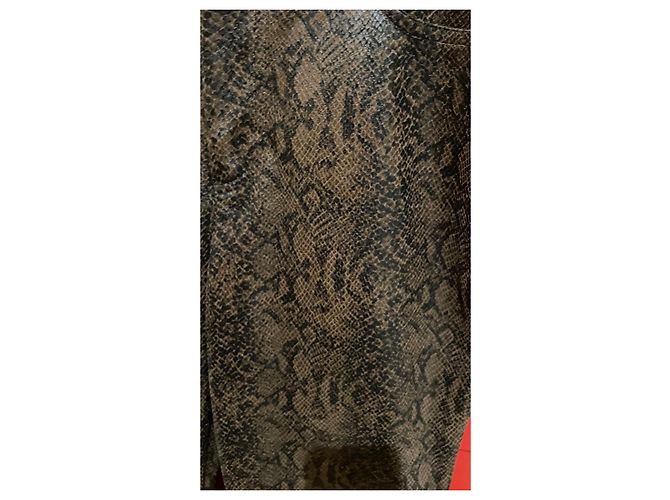 Agnès b. Hose Python Muster Kunstleder Schwarz und Dunkelbraun - Ansicht 3