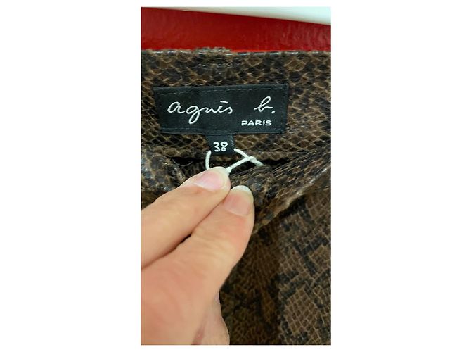 Agnès b. Hose Python Muster Kunstleder Schwarz und Dunkelbraun - Ansicht 4