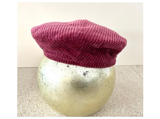 Maison Michel Berretto New Billy viola lampone velluto a coste cotone - S. M - vista 10
