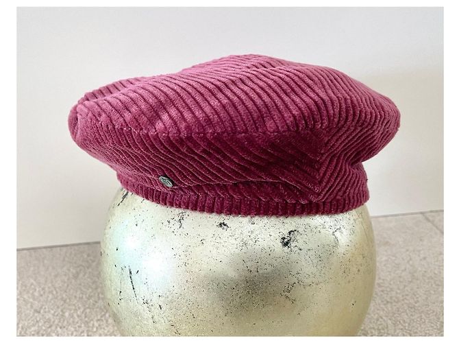 Maison Michel Berretto New Billy viola lampone velluto a coste cotone - S. M - vista 13