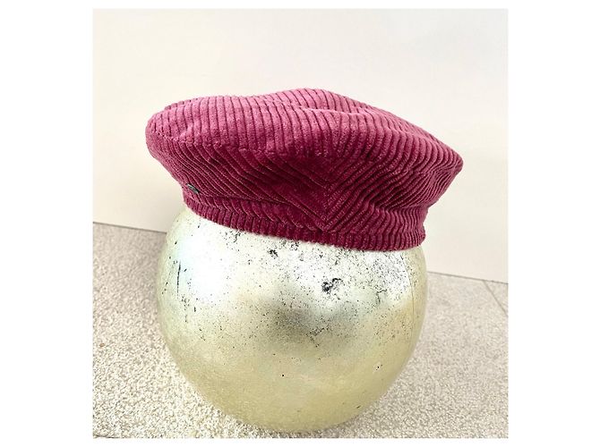 Maison Michel Berretto New Billy viola lampone velluto a coste cotone - S. M - vista 9
