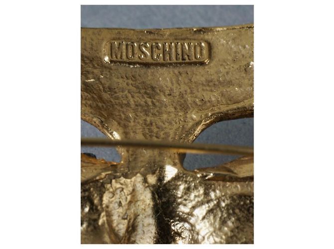Spilla Moschino maschera commedia dell'arte oro D'oro - vista 4
