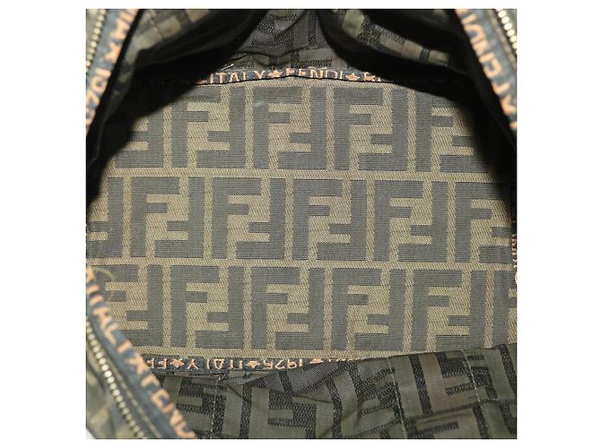 FENDI Borsa a mano in tela Zucca Nero Marrone Auth rd4762 - vista 11