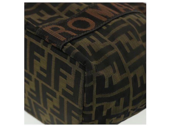 FENDI Borsa a mano in tela Zucca Nero Marrone Auth rd4762 - vista 15