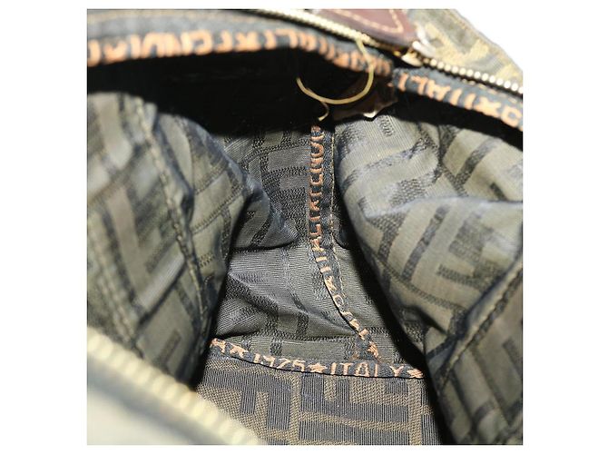 FENDI Borsa a mano in tela Zucca Nero Marrone Auth rd4762 - vista 18
