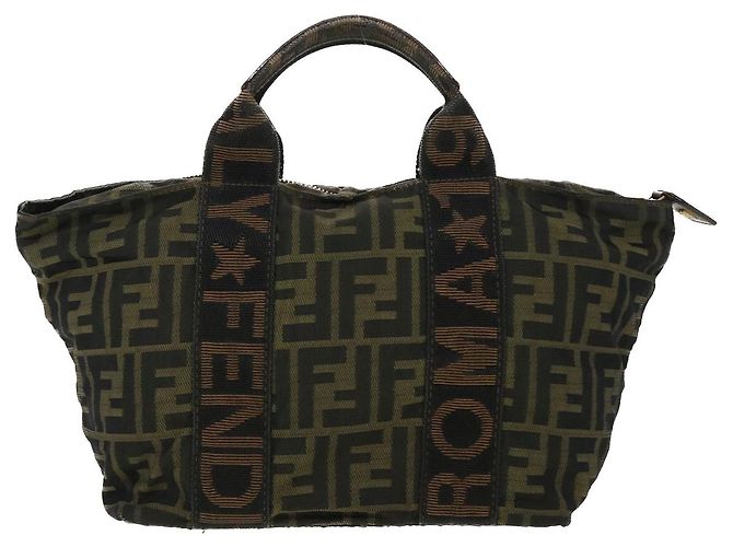 FENDI Borsa a mano in tela Zucca Nero Marrone Auth rd4762 - vista 2