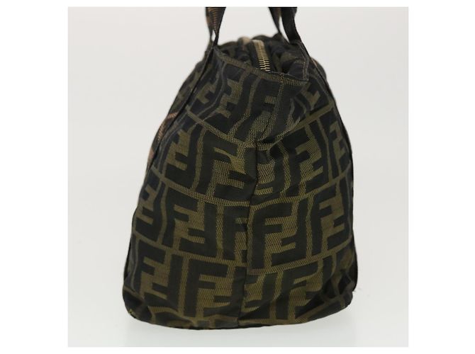 FENDI Borsa a mano in tela Zucca Nero Marrone Auth rd4762 - vista 3