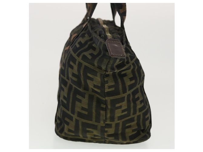 FENDI Borsa a mano in tela Zucca Nero Marrone Auth rd4762 - vista 4