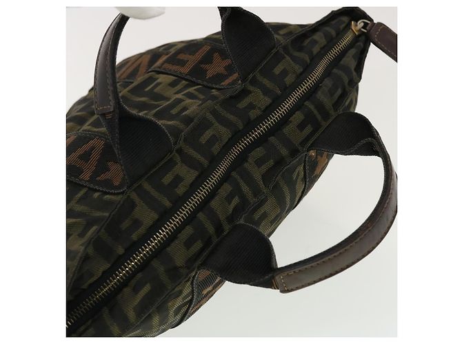 FENDI Borsa a mano in tela Zucca Nero Marrone Auth rd4762 - vista 6