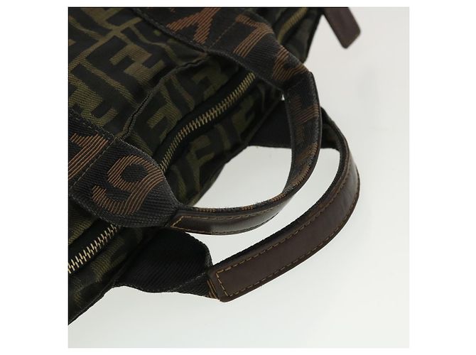 FENDI Borsa a mano in tela Zucca Nero Marrone Auth rd4762 - vista 7