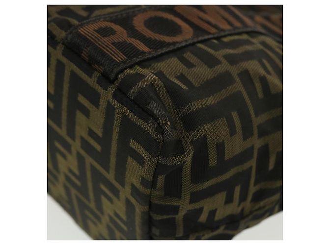 FENDI Borsa a mano in tela Zucca Nero Marrone Auth rd4762 - vista 9