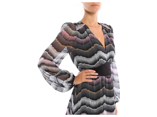 Diane Von Furstenberg vestido Lizbeth de seda DvF Negro Multicolor - vista 2